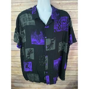 Beetlejuice Iconic Moments Woven Button Up Shirt L 2X